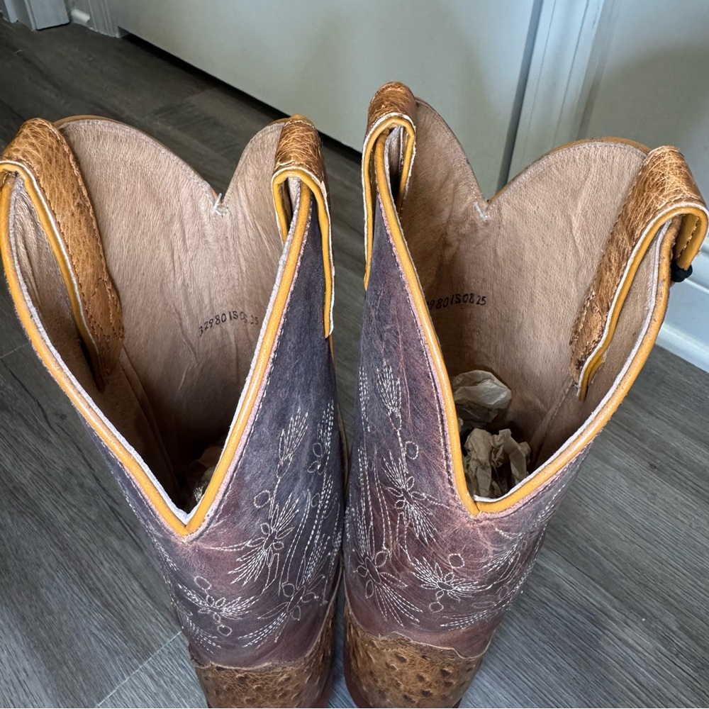 Shyanne Daisie Exotic Ostrich Full Quill Western Cowboy Boots - Picture 10 of 13